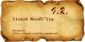 Ilcsik Rozália névjegykártya